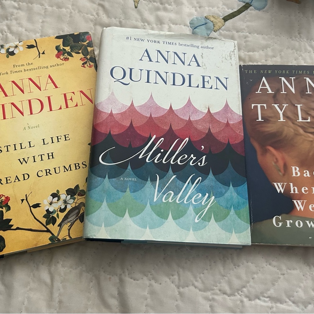 3 books Anna Quindlin/Ann Tyler hardback